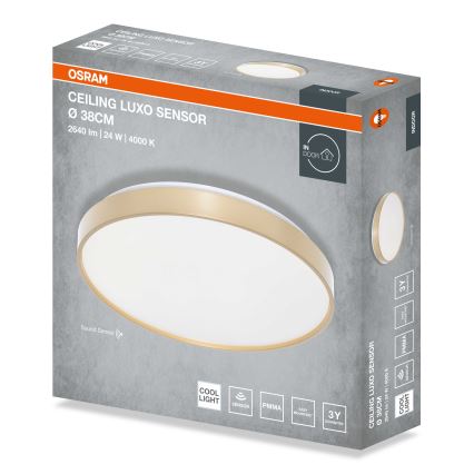 Osram - LED-стельовий світильник із датчиком сутінків CEILING LUXO LED/24W/230V, діаметр 38 см, золотистий