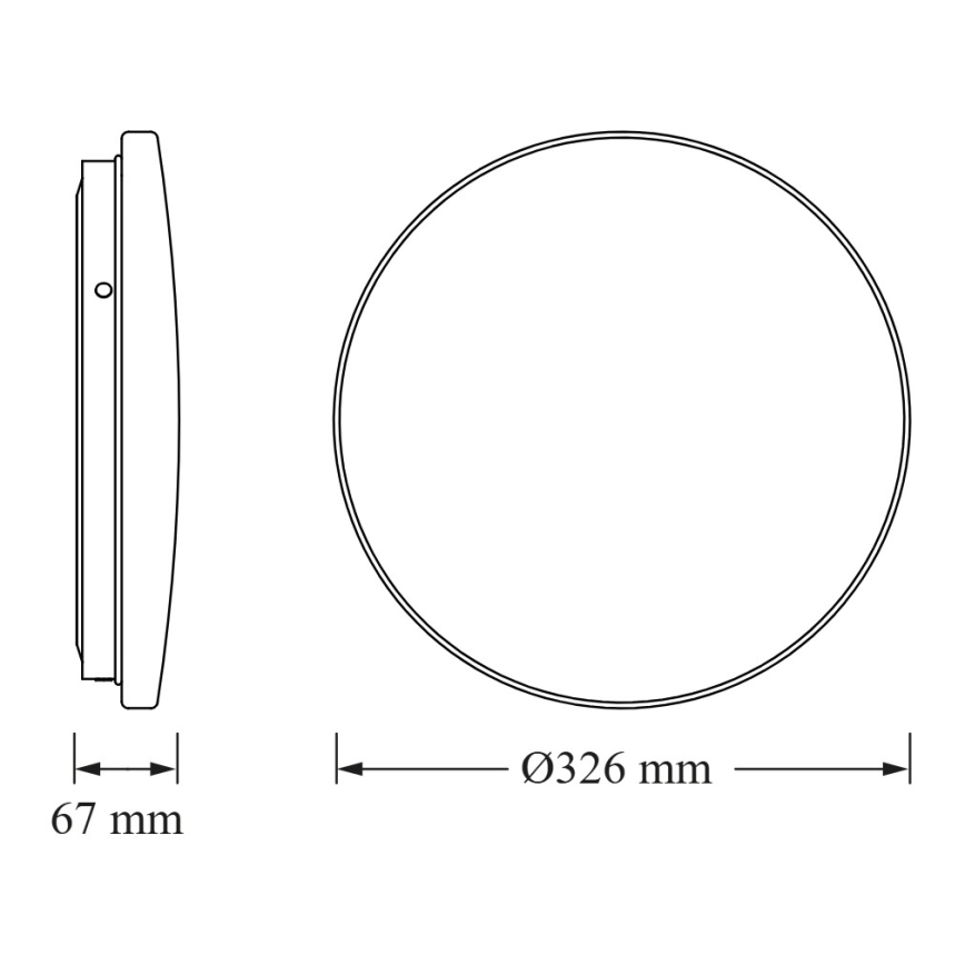 Osram - LED стельовий світильник для ванної кімнати CEILING ROUND, 18 Вт/230 В, 3000 К, діам. 33 см, IP44, білий