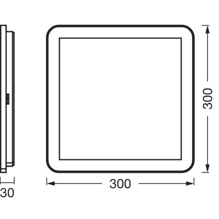 Осрам - світлодіодний стельовий світильник для ванної кімнати ОРБІС ДИСК 22W/230V 3000/4000K 30x30 cm IP44 білий
