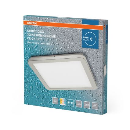 Osram - LED стельовий світильник для ванної кімнати ORBIS DISC LED/22W/230V 3000/4000K 30x30 cm IP44 нержавіюча сталь