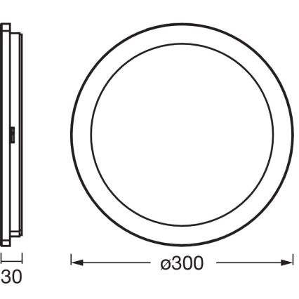 Osram - LED стельовий світильник для ванної кімнати ORBIS DISC LED/22W/230V 3000/4000K діаметр 30 см IP44 білий