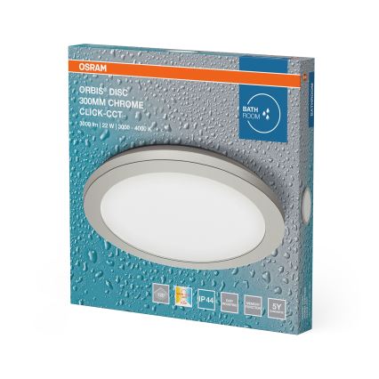 Osram - LED стельовий світильник для ванної кімнати ORBIS DISC LED/22W/230V 3000/4000K діаметр 30 см IP44 матовий хром