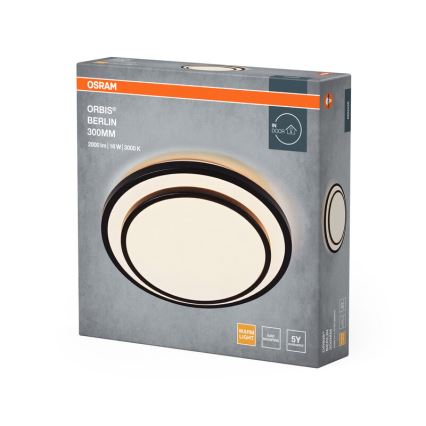 Osram - LED стельовий світильник ORBIS BERLIN LED/16W/230V, діаметр 29,3 см, чорний