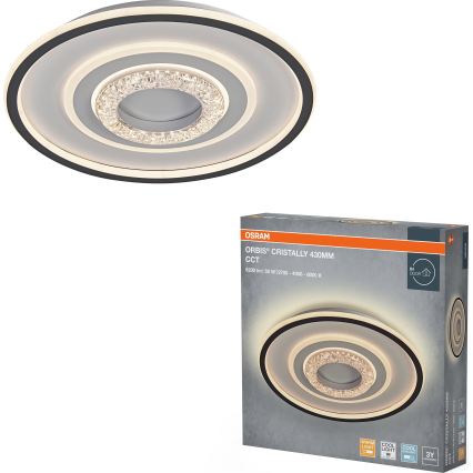Osram - LED стельовий світильник ORBIS CRISTALLY LED/50W/230V 2700/4000/6000K діам. 43 см білий/чорний