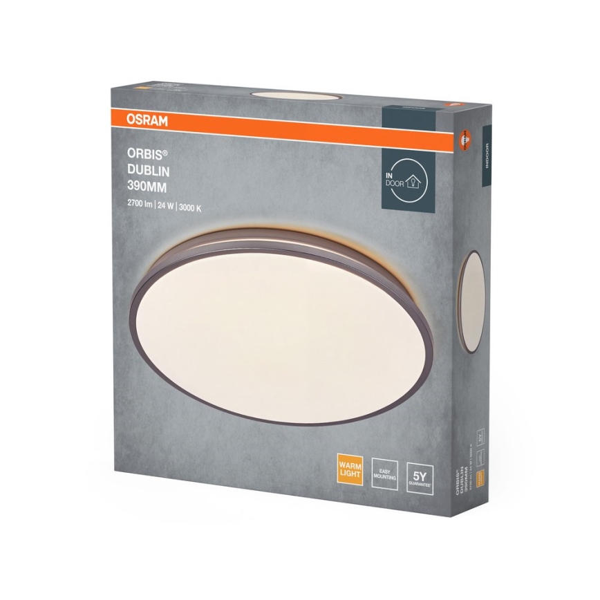 Osram - LED-стельовий світильник ORBIS DUBLIN LED/24W/230V, діаметр 39 см, сріблястий