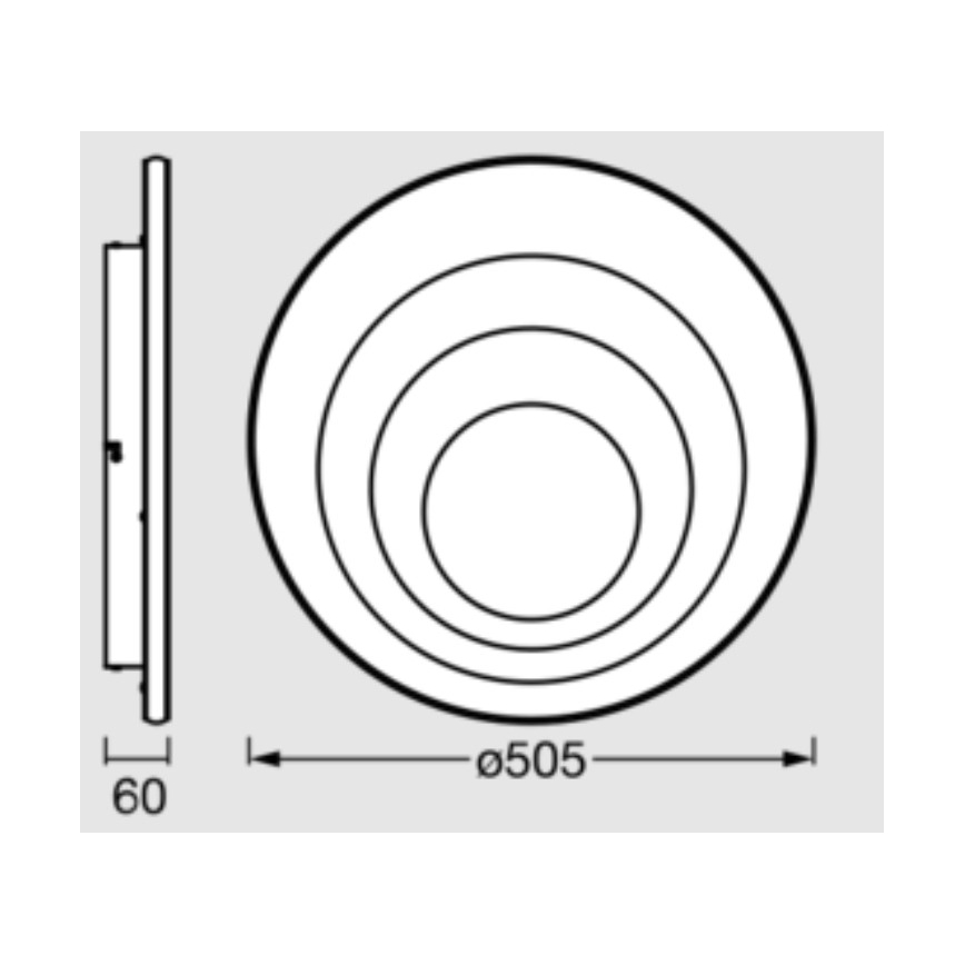 Osram - LED стельовий світильник ORBIS SPIRAL, 42 Вт, 230 В, діаметр 50,5 см, білий