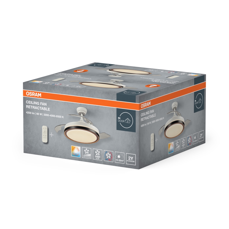 Osram - LED стельовий світильник із вентилятором CEILING FAN LED/66W/230V 3000/4000/6500K білий + пульт дистанційного керування