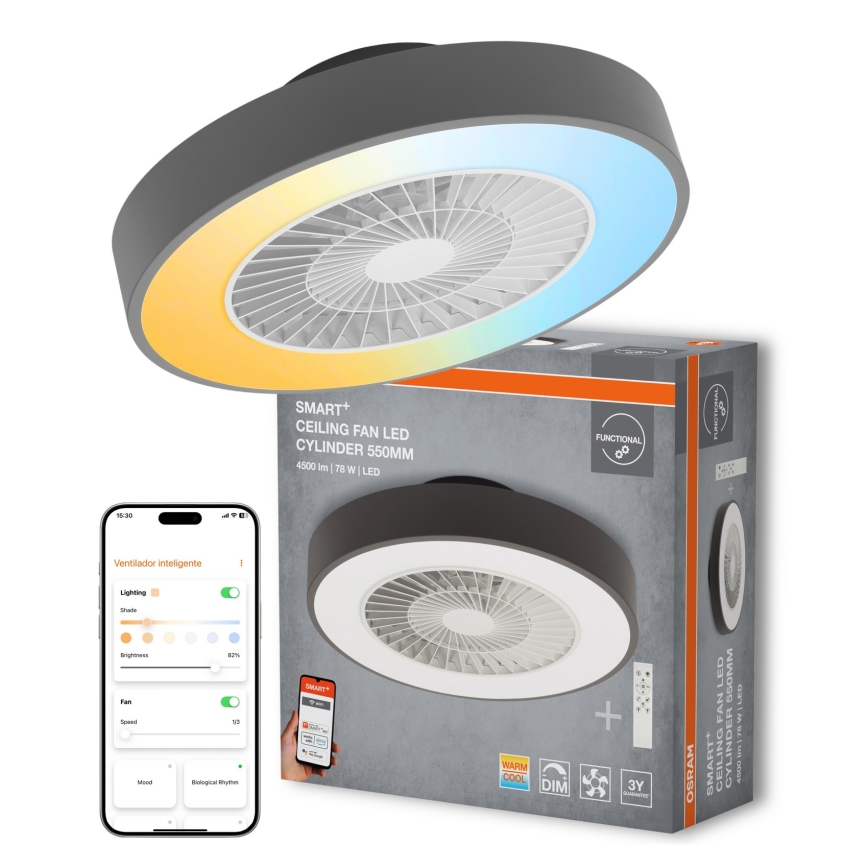 Osram - LED стельовий світильник з вентилятором та можливістю затемнення SMART+ LED/78W/230V 3000-6500K Wi-Fi + дистанційне керування