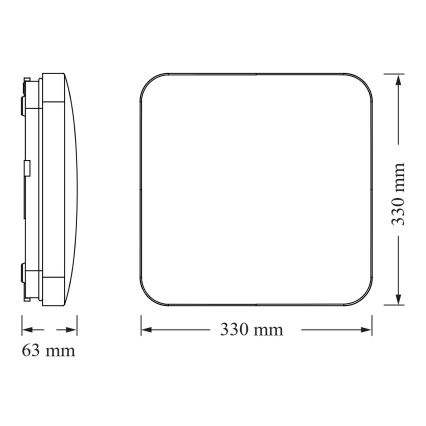 Osram - LED стельний світильник з датчиком сутінок SQUARE LED/24 Вт/230 В 33x33 см