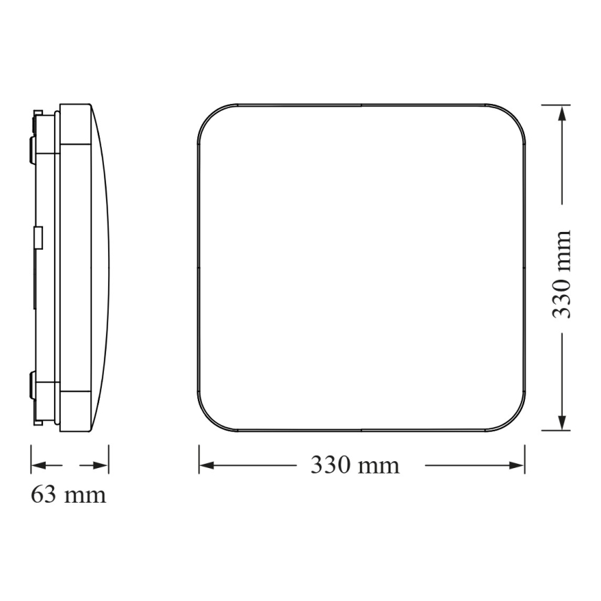 Osram - LED стельний світильник з датчиком сутінок SQUARE LED/24 Вт/230 В 33x33 см