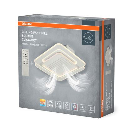 Osram - LED диммируемый потолочный светильник с вентилятором CEILING FAN LED/55W/230V 3000-6500K белый + дистанционное управление
