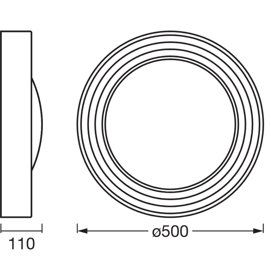 Osram - LED стельовий світильник з регулюванням яскравості ORBIS CONCRETE LED/24,5W/230V діам. 50 см коричневий/бетон
