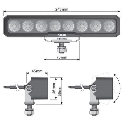 Osram - автомобільний точковий LED‑світильник LIGHTBAR WL VX250-WD LED/36W/12/24V 6000K IP69