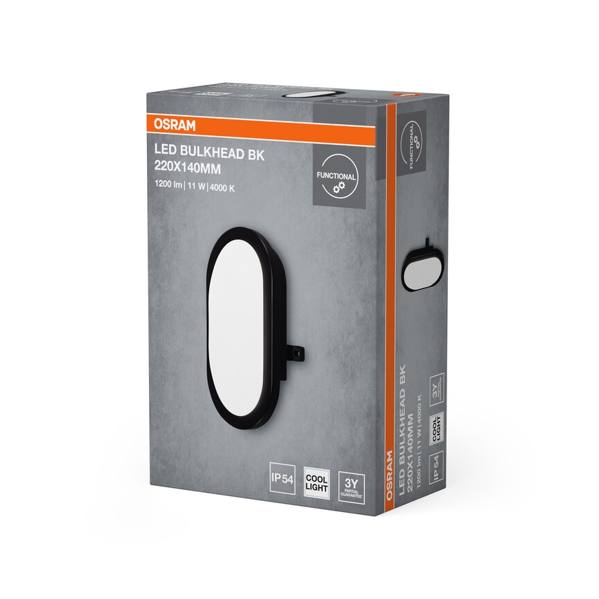 Osram - LED уличный настенный светильник BULKHEAD LED/11W/230V IP54 черный