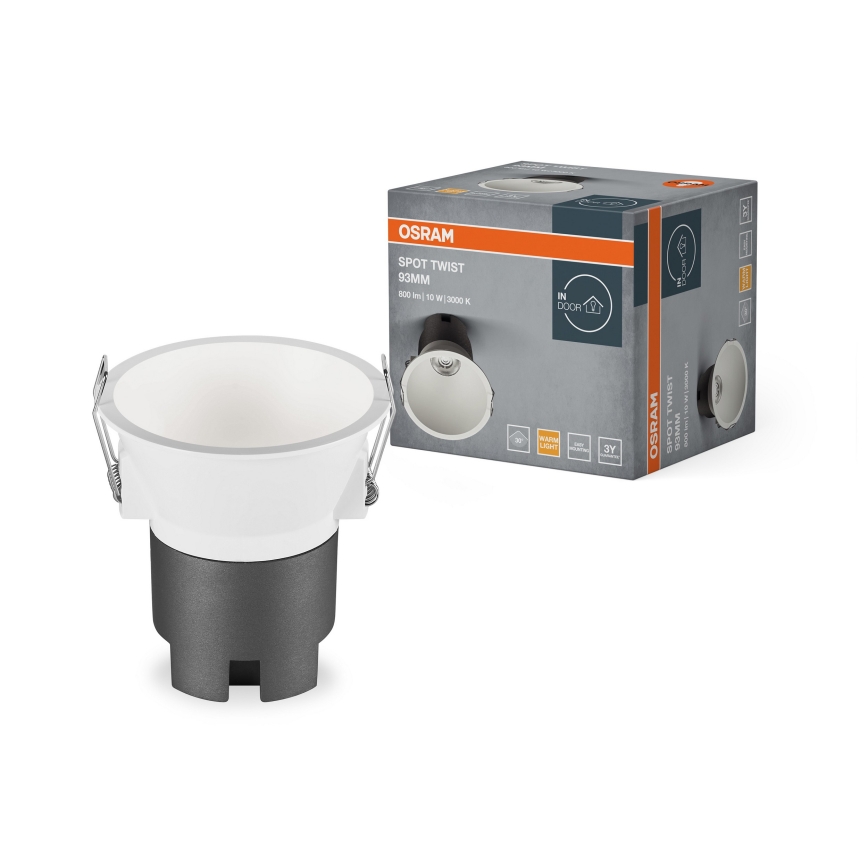 Osram - LED вбудований стельовий світильник SPOT TWIST LED/10W/230V 3000K діам. 9,3 см білий