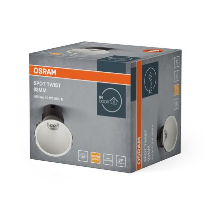 Osram - LED вбудований стельовий світильник SPOT TWIST LED/10W/230V 3000K діам. 9,3 см білий