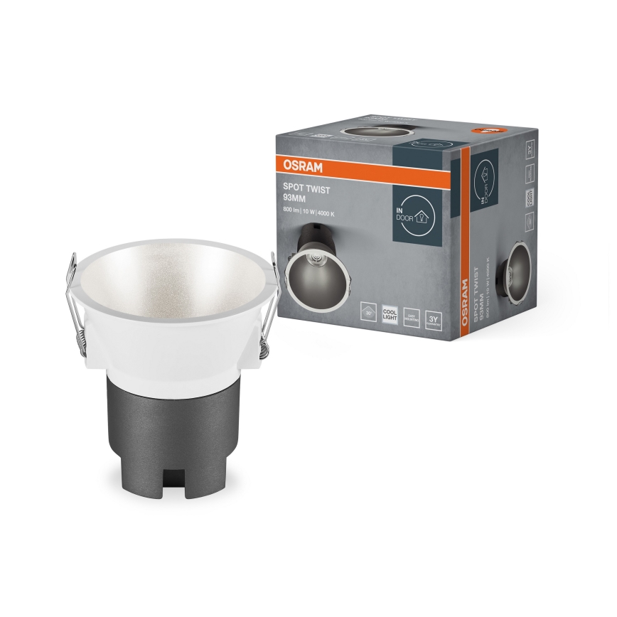 Osram - вбудований точковий світильник SPOT TWIST LED/10W/230V 4000K, діам. 9,3 см, білий/сріблястий