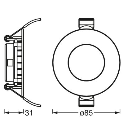 Osram - LED вбудований світильник SLIM LED/4,5W/230V 4000K