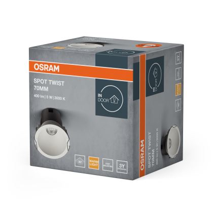 Osram - LED вбудований точковий світильник SPOT TWIST LED/5 Вт/230 В 3000 К, діаметр 7 см, білий
