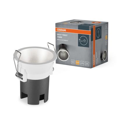 Osram - вбудований точковий світильник SPOT TWIST LED/5W/230V 3000K, діаметр 7 cm, білий/сріблястий