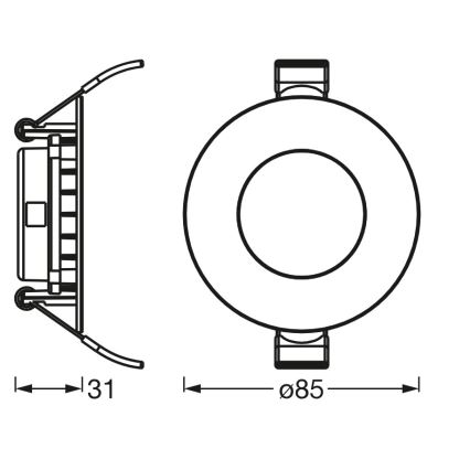 Osram - LED встраиваемый потолочный светильник SLIM LED/4,5W/230V 3000K