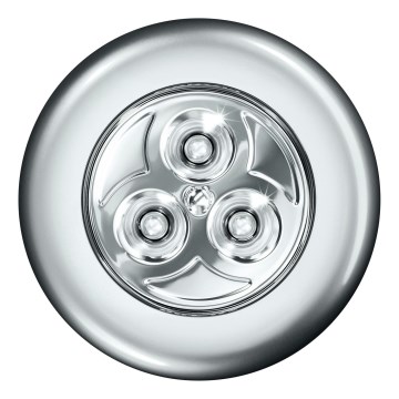 Osram - LED‑сенсорный ночник DOT-IT LED/0,2 Вт/3xAAA, диаметр 6,8 см, серебристый