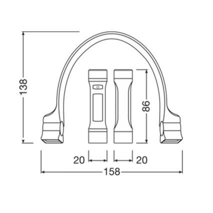 Osram - Регульований LED акумуляторний ліхтар LEDINSPECT WEARABLE NECKLIGHT LED/1W/3,7V IP54 1000 mAh