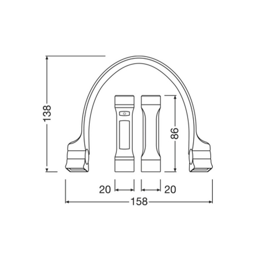 Osram - Регульований LED акумуляторний ліхтар LEDINSPECT WEARABLE NECKLIGHT LED/1W/3,7V IP54 1000 mAh