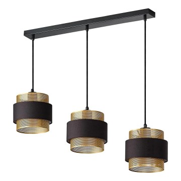 Osram - Люстра на тросе DECOR HORNET 3xE27/10W/230V чёрный/золотой
