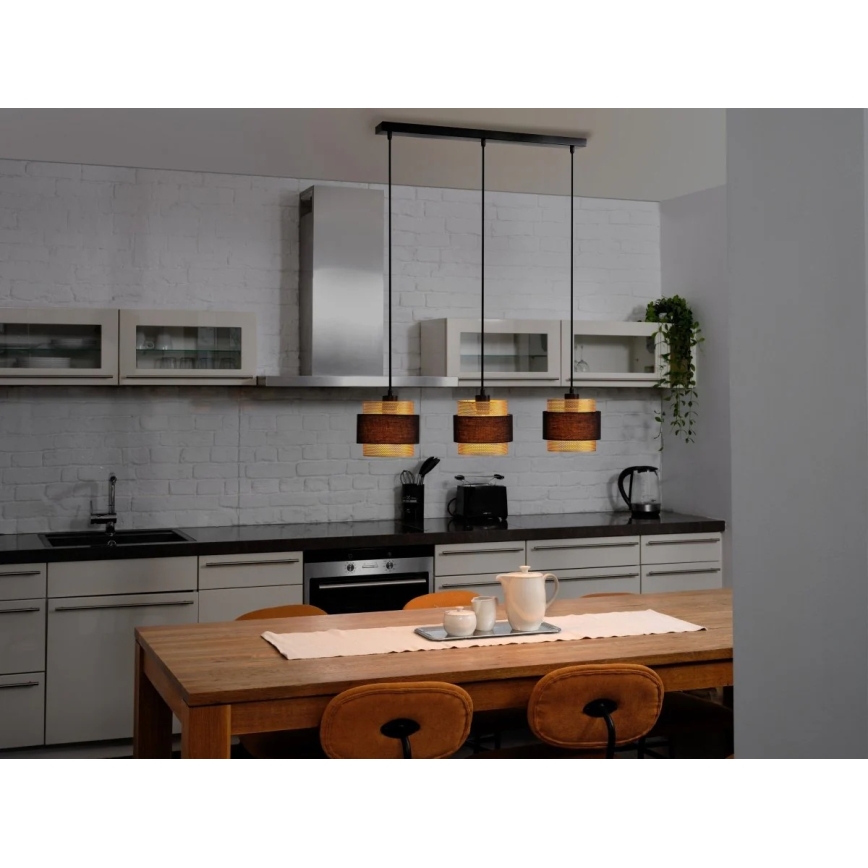 Osram - Люстра на тросе DECOR HORNET 3xE27/10W/230V чёрный/золотой