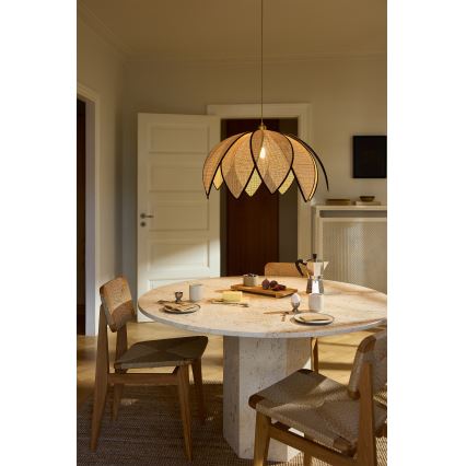 Osram - Люстра на тросе DECOR RATTAN 1xE27/15W/230V Ø 67 см бежевый/чёрный