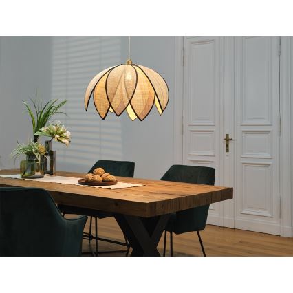 Osram - Люстра на тросе DECOR RATTAN 1xE27/15W/230V Ø 67 см бежевый/чёрный