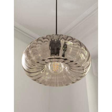 Osram - Люстра на тросе DECOR SMOKE 1xE27/12W/230V диаметр 28 см черный/дымчато-серый