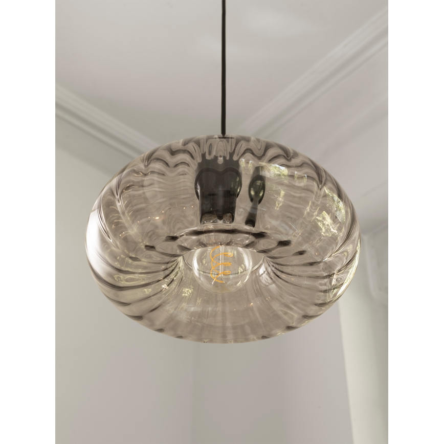 Osram - Люстра на тросе DECOR SMOKE 1xE27/12W/230V диаметр 28 см черный/дымчато-серый