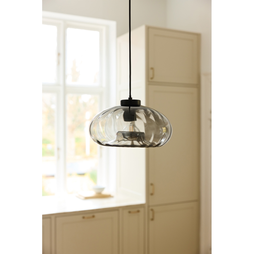 Osram - Люстра на тросе DECOR SMOKE 1xE27/12W/230V диаметр 28 см черный/дымчато-серый