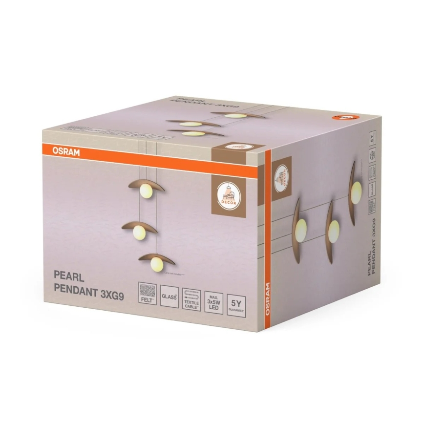 Osram - Люстра на тросі DECOR PEARL 3xG9/5W/230V бежева
