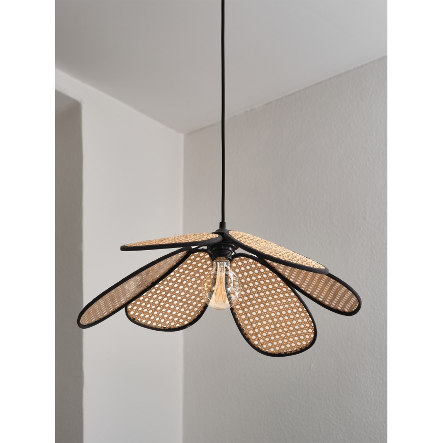 Osram - Люстра на тросі DECOR RATTAN 1xE27/15W/230V Ø 58 см бежевий/чорний