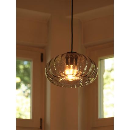 Osram - Люстра на тросі DECOR SMOKE 1xE27/12W/230V, діаметр 28 см, чорна/димчасто-сіра