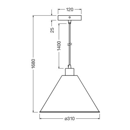 Osram - Люстра на тросі PULP 1xE27/9W/230V, діаметр 31 см