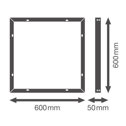Osram - Металева рамка ESSENTIAL для монтажу LED-панелей 60×60 см, біла