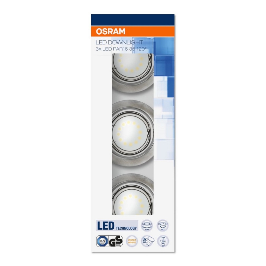 Osram - НАБІР 3x Світлодіодний підвісний стельовий світильник 3xGU10/3W/230V