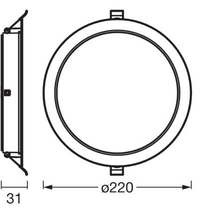 Osram - комплект із 6 вбудованих світильників ESSENTIAL LED/18W/230V, 4000K, діаметр 22 см, білий