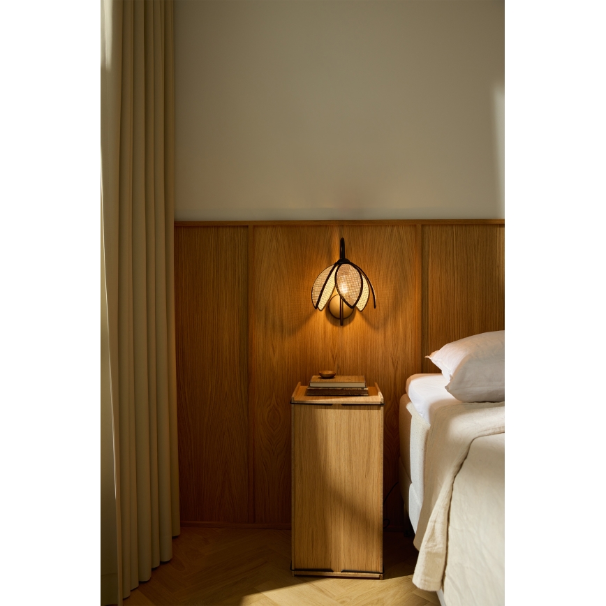 Osram - Настенный светильник DECOR RATTAN 1xE27/15W/230V бежевый/чёрный