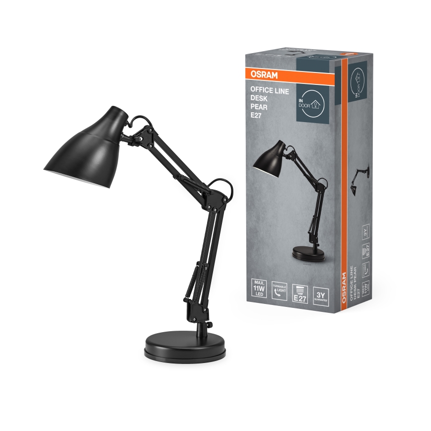 Osram - настільна лампа DESK LINE 1xE27/11W/230V чорна