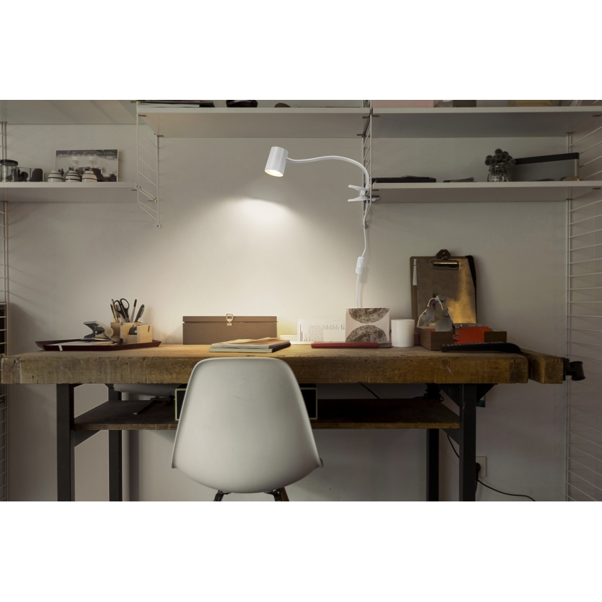 Osram - Настільна лампа на прищіпці DESK LINE 1xGU10/9W/230V біла