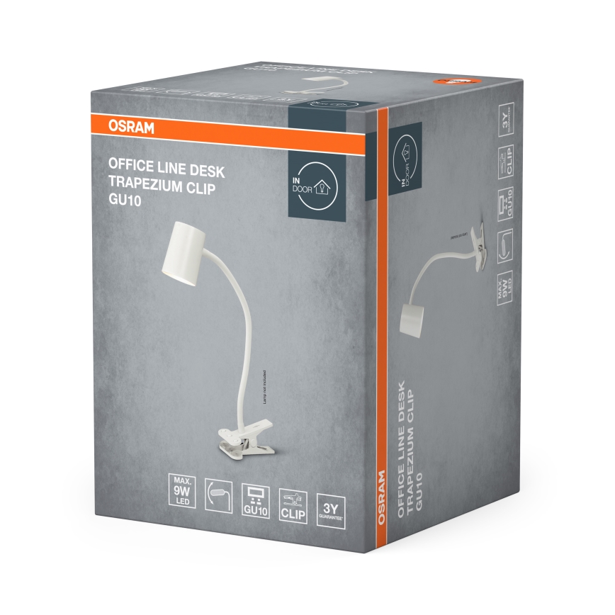 Osram - Настільна лампа на прищіпці DESK LINE 1xGU10/9W/230V біла