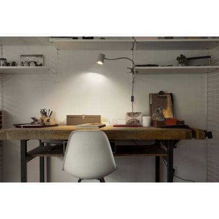 Osram - Настільна лампа з кліпсою DESK LINE 1xGU10/9W/230V сіра