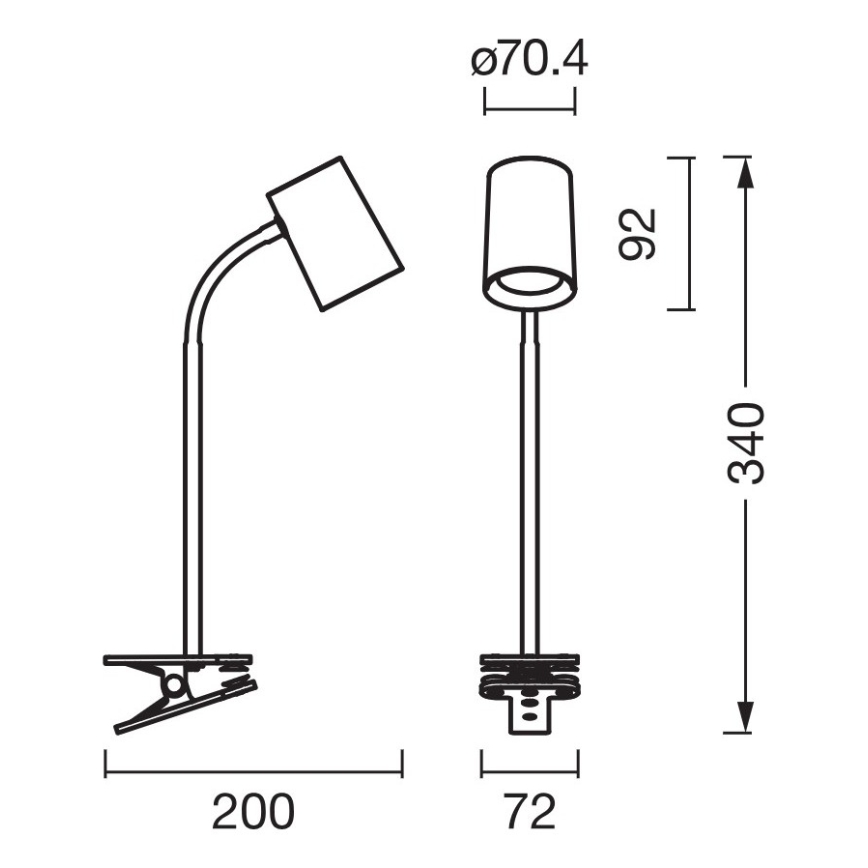 Osram - Настільна лампа з кліпсою DESK LINE 1xGU10/9W/230V сіра