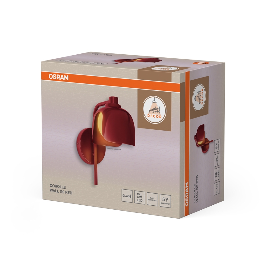 Osram - Настінний світильник DECOR COROLLE 1xG9/20W/230V червоний