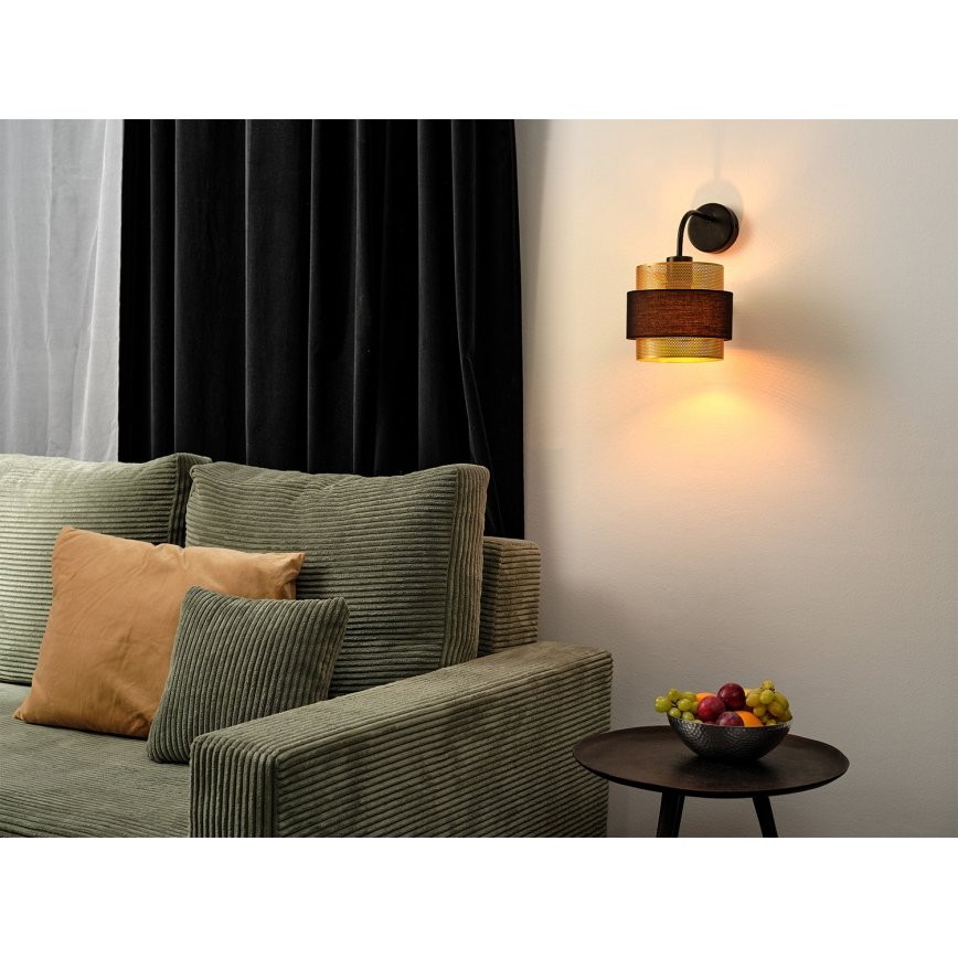 Osram - Настінний світильник DECOR HORNET 1xE27/10W/230V чорний/золотий